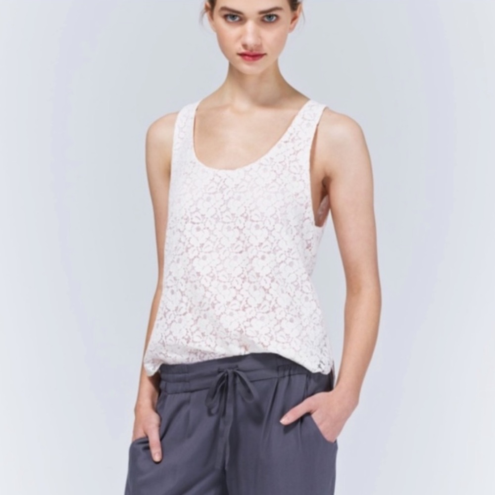 Aritzia Talula Betty Light Pink Lace Tank